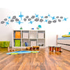 Arabic air plane and clouds decals, for children's bed or playroom for the mosque masjid and school will make learning fun with playful decoration for Muslims