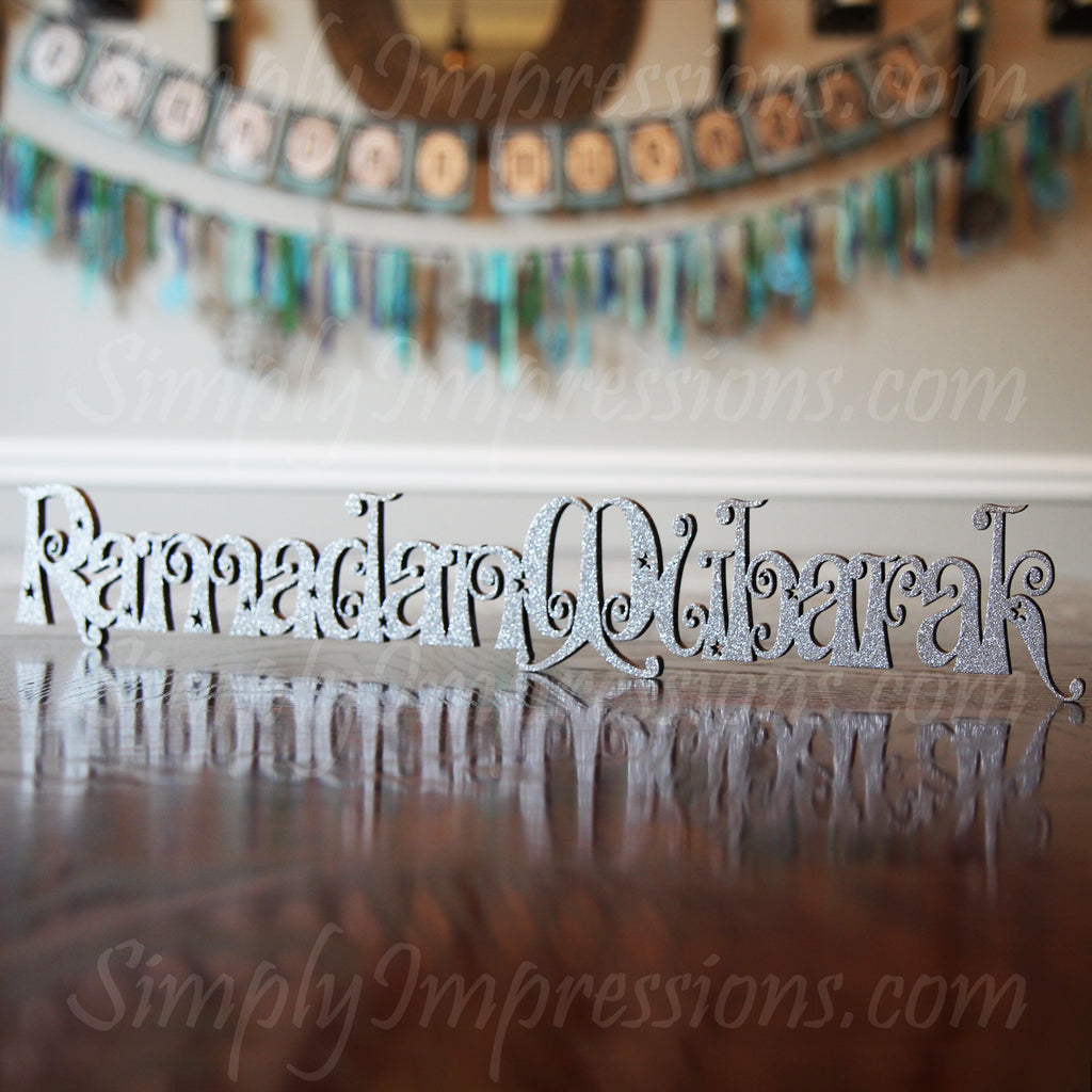 Ramadan Mubarak Stars Wood Cutout.